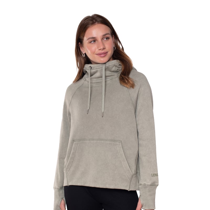 POLERÓN MUJER LENGA MAITÉN CANGURO CON GORRO SUSTENTABLE - 1
