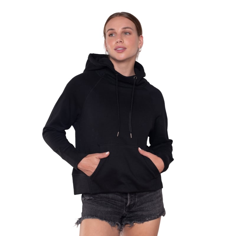 POLERÓN MUJER LENGA MAITÉN CANGURO CON GORRO SUSTENTABLE - 1