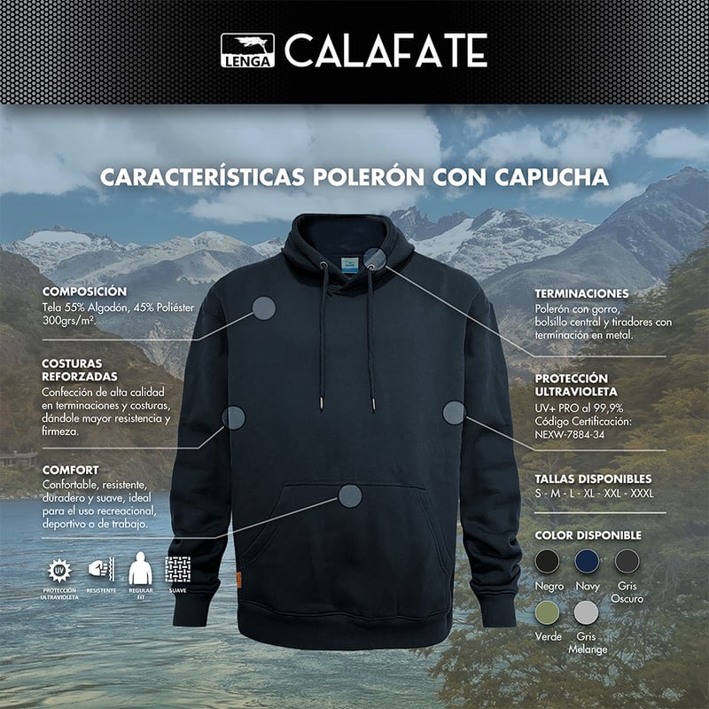 POLERÓN CON CAPUCHA CANGURO CALAFATE DE HOMBRE - 5