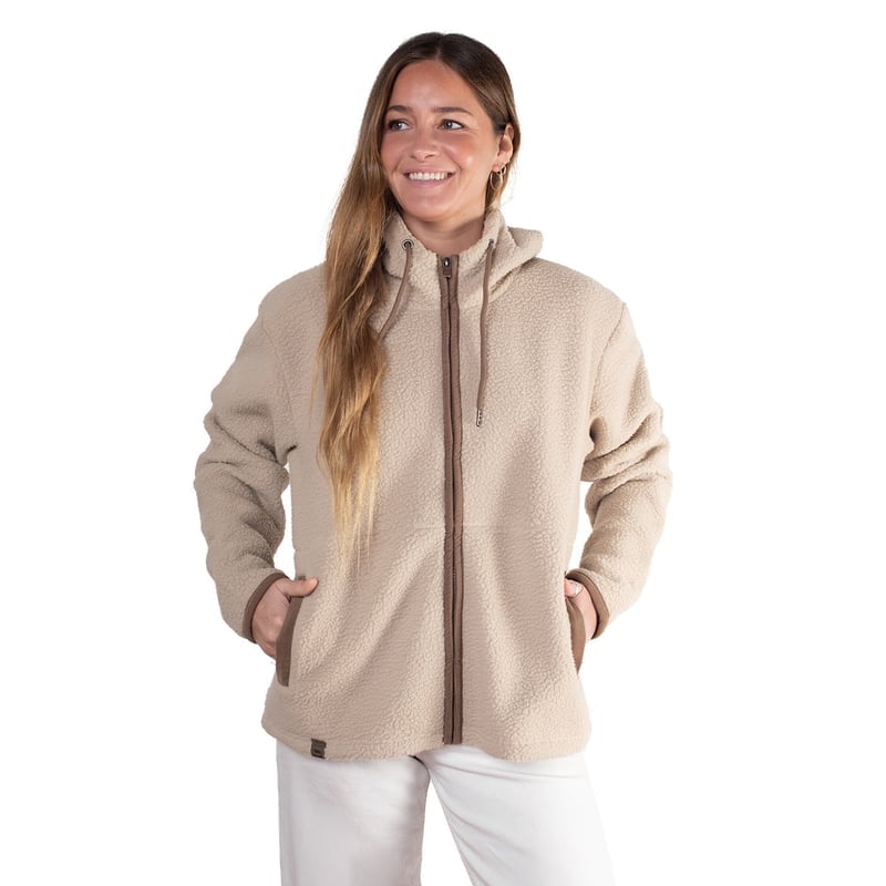 POLERÓN OUTDOOR MUJER LENGA PUYA CHAQUETA POLAR SHERPA CON CAPUCHA ® - 1