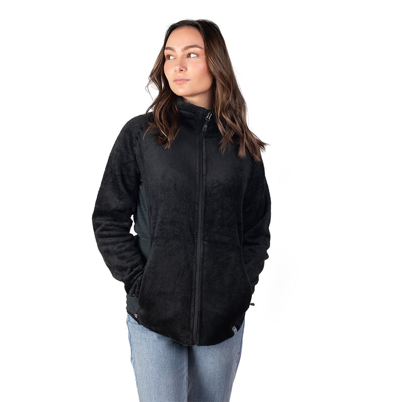 CHAQUETA OUTDOOR MUJER LENGA FURRY GREY MICROPOLAR ® CIERRES YKK® - 1
