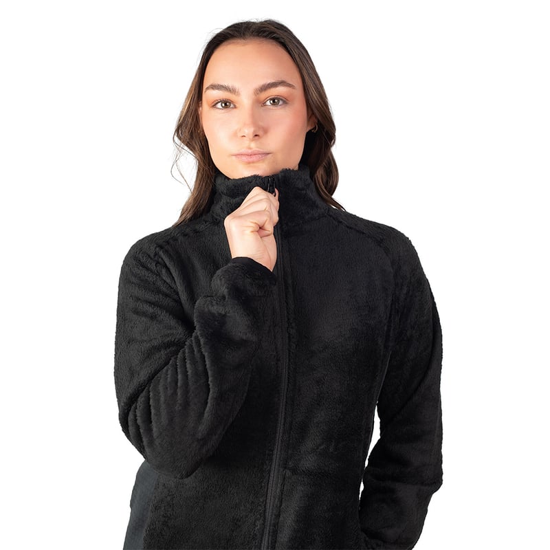 CHAQUETA OUTDOOR MUJER LENGA FURRY GREY MICROPOLAR ® CIERRES YKK® - 3
