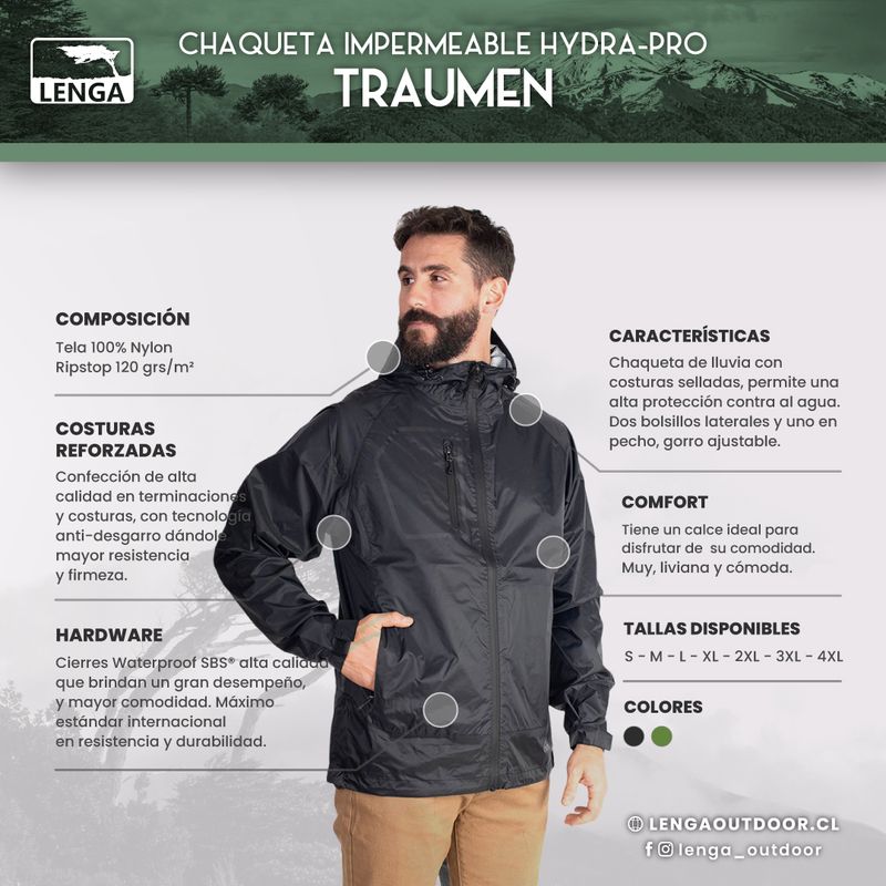 CHAQUETA IMPERMEABLE HOMBRE TRAUMEN HYDRA-PRO LENGA®.- - 5