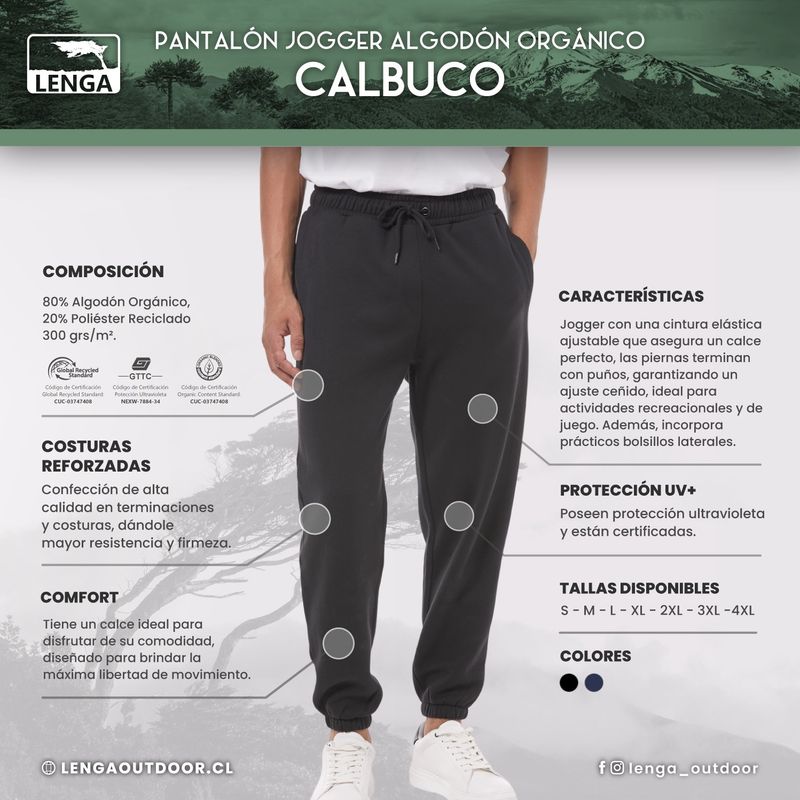 PANTALÓN JOGGER DE HOMBRE ALGODÓN ORGÁNICO CALBUCO DE LENGA® - 5
