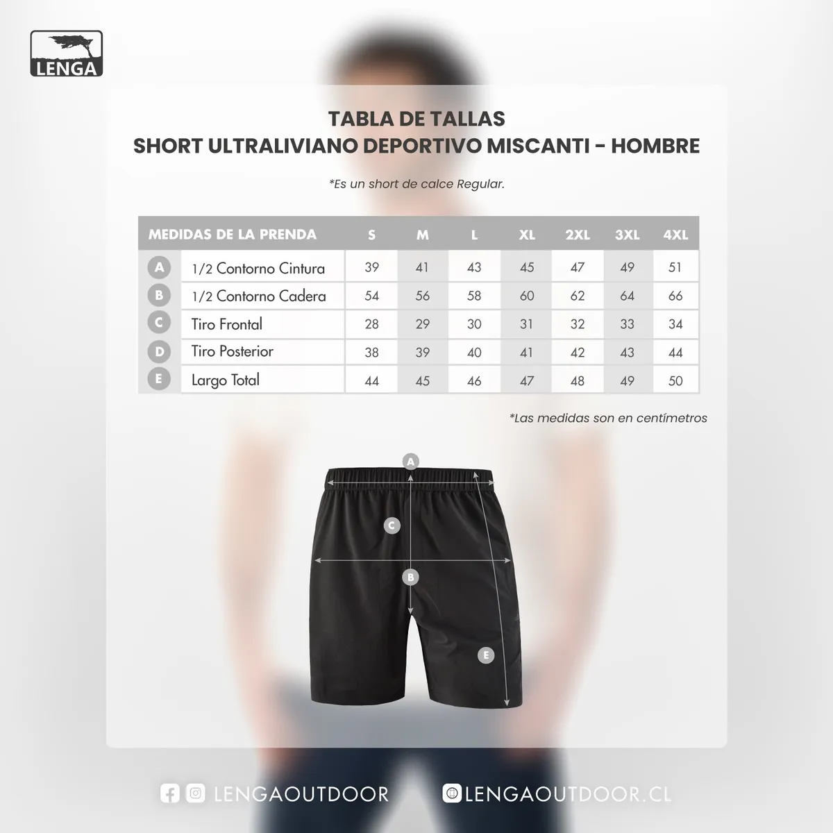 SHORT HOMBRE ULTRALIVIANO DEPORTIVO MISCANTI LENGA® UV+PRO - 6