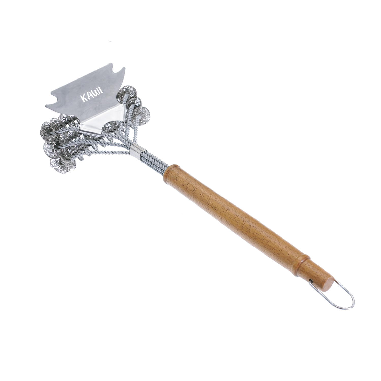 CEPILLO LIMPIEZA RASPADOR PARRILLA ACERO INOX MADERA KAWI® - 1