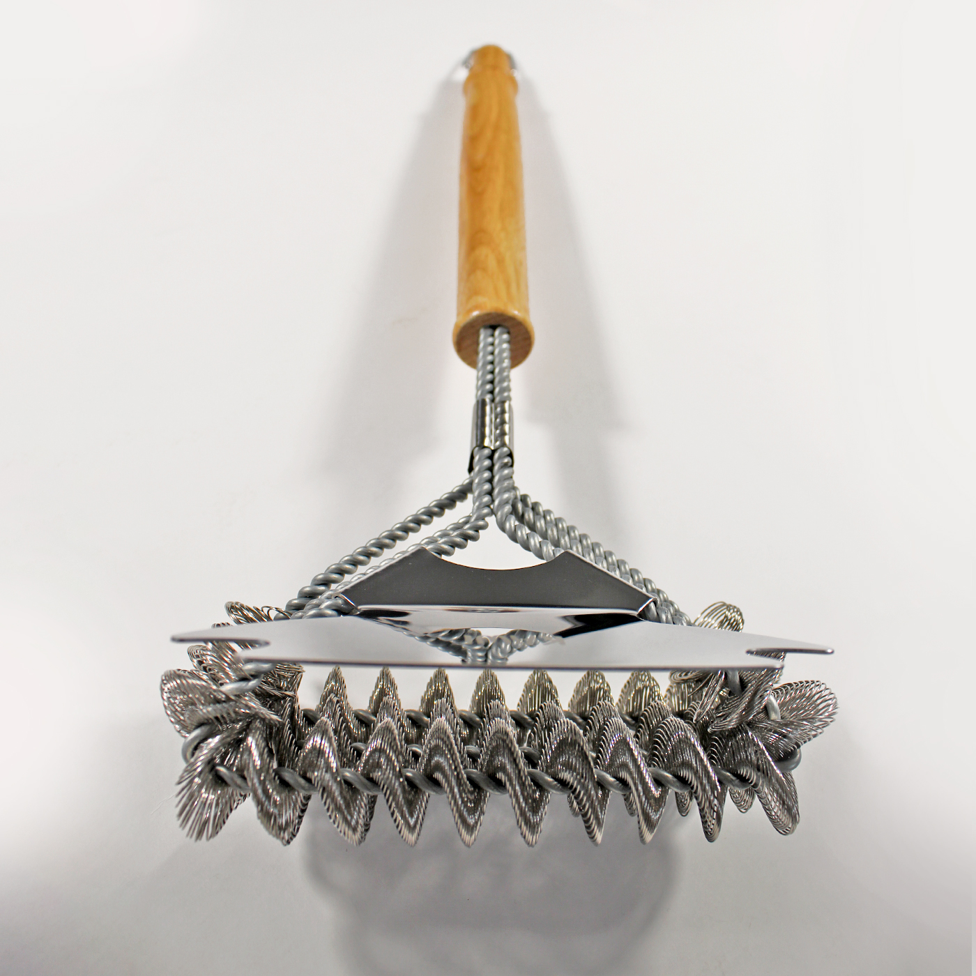CEPILLO LIMPIEZA RASPADOR PARRILLA ACERO INOX MADERA KAWI® - 3