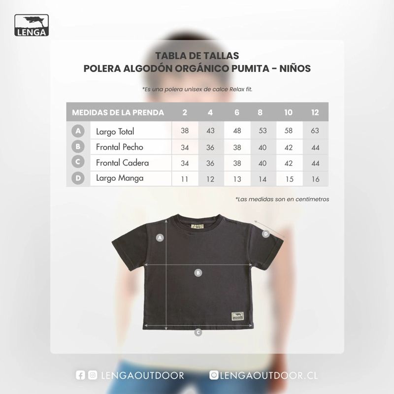 POLERA NIÑO UNISEX ALGODON ORGANICO UV+PRO PUMITA DE LENGA®.- - 5