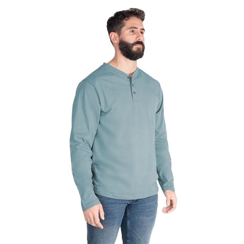 POLERA HOMBRE MANGA LARGA CON BOTONES QUEULE - 1