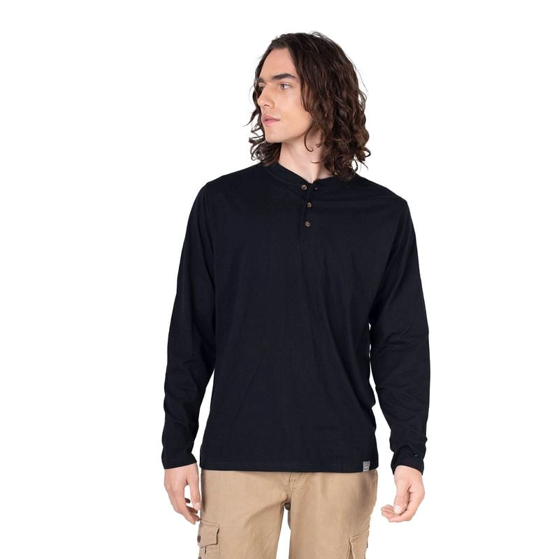 POLERA HOMBRE MANGA LARGA CON BOTONES QUEULE - 1