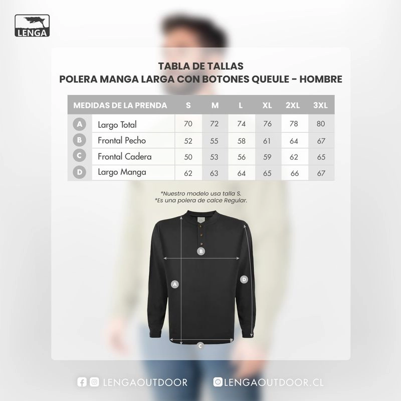 POLERA HOMBRE MANGA LARGA CON BOTONES QUEULE - 5