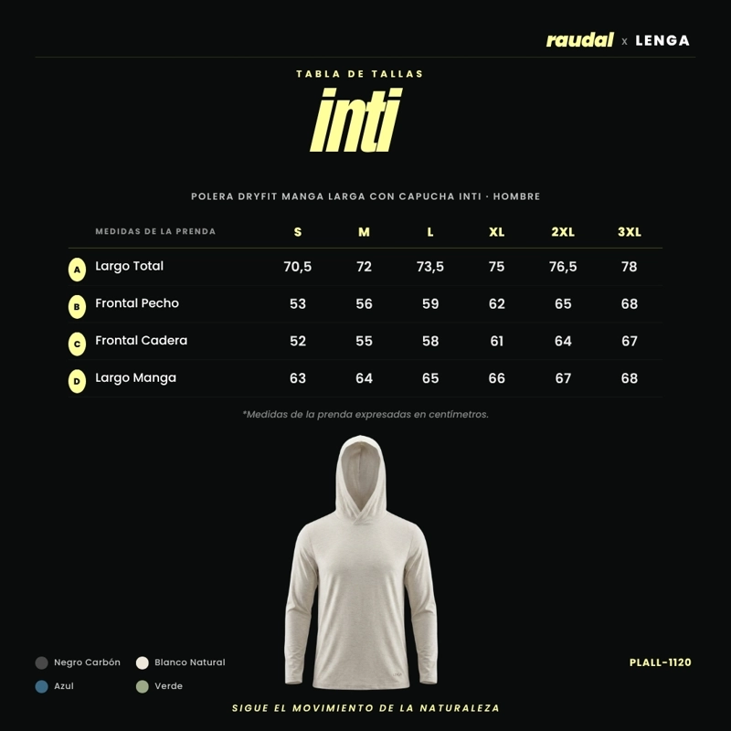 POLERA HOMBRE GRIT-DRY MANGA LARGA CON CAPUCHA UV+ INTI LENGA - 7