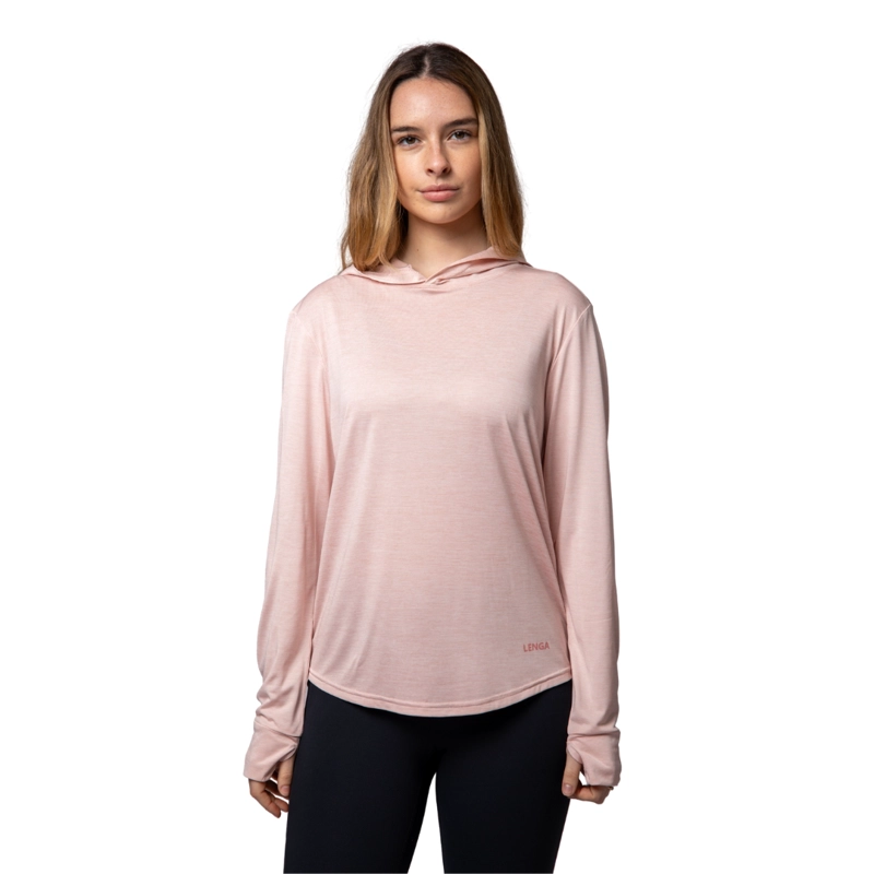POLERA MUJER GRIT-DRY MANGA LARGA CON CAPUCHA NAYLA LENGA UPF+50 - 1