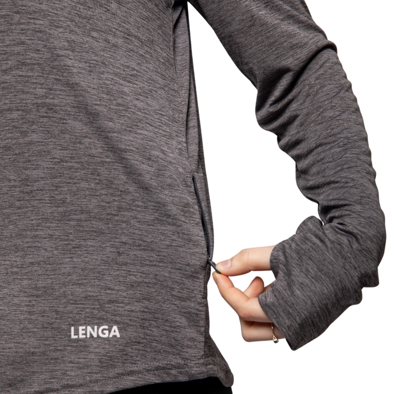 POLERA MUJER GRIT-DRY MANGA LARGA CON CAPUCHA NAYLA LENGA UPF+50 - 4