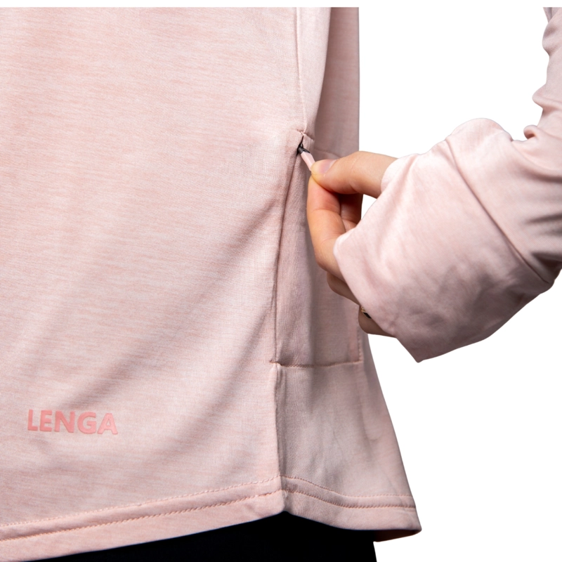POLERA MUJER GRIT-DRY MANGA LARGA CON CAPUCHA NAYLA LENGA UPF+50 - 4