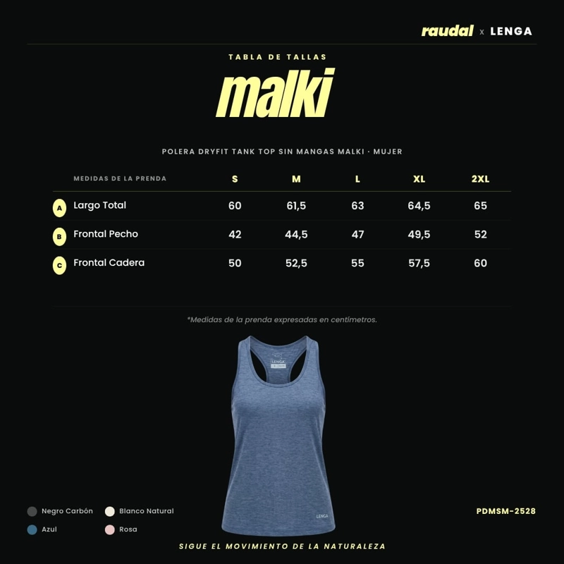 POLERA MUJER GRIT-DRY TANK TOP SIN MANGAS MALKI LENGA UPF+50 - 6