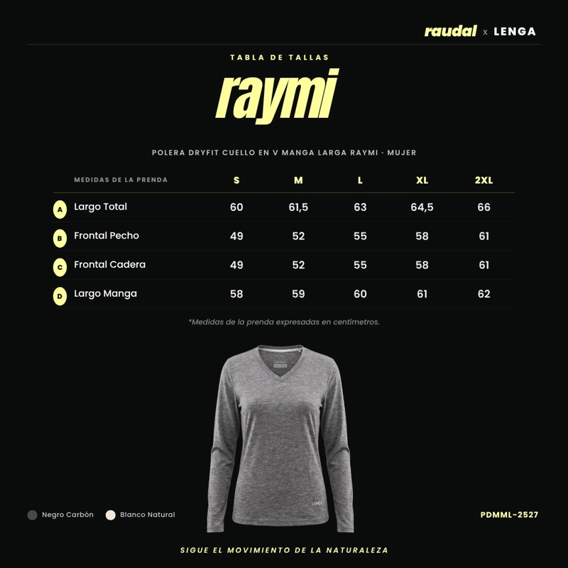 POLERA MUJER GRIT-DRY CUELLO EN V MANGA LARGA RAYMI LENGA UPF+50 - 6
