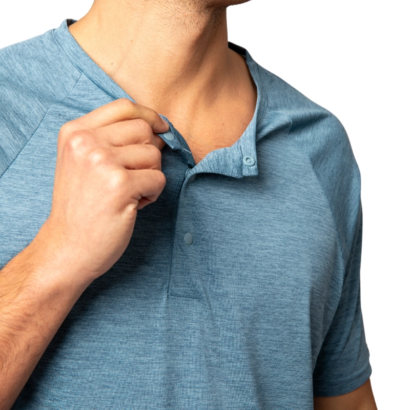 POLERA HOMBRE GRIT-DRY MANGA CORTA Y BOTONES UV+ SAMKA LENGA - 3
