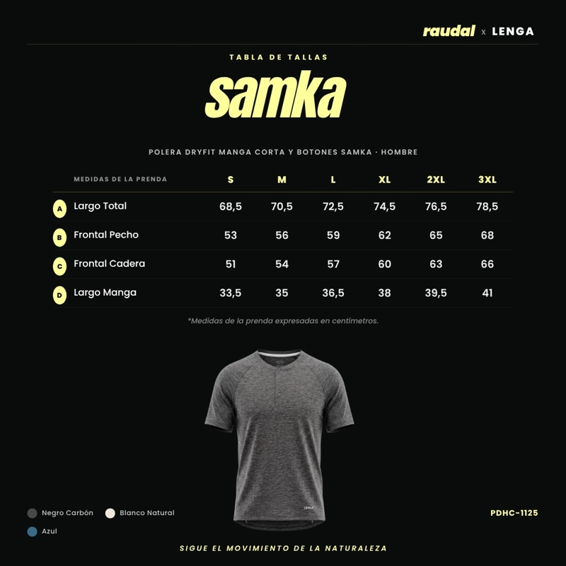 POLERA HOMBRE GRIT-DRY MANGA CORTA Y BOTONES UV+ SAMKA LENGA - 6