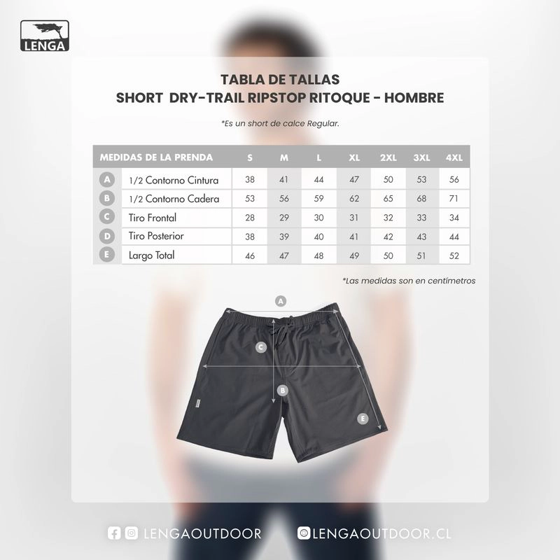 SHORT PANTALON CORTO HOMBRE DRY-TRAIL RIPSTOP RITOQUE LENGA® - 6