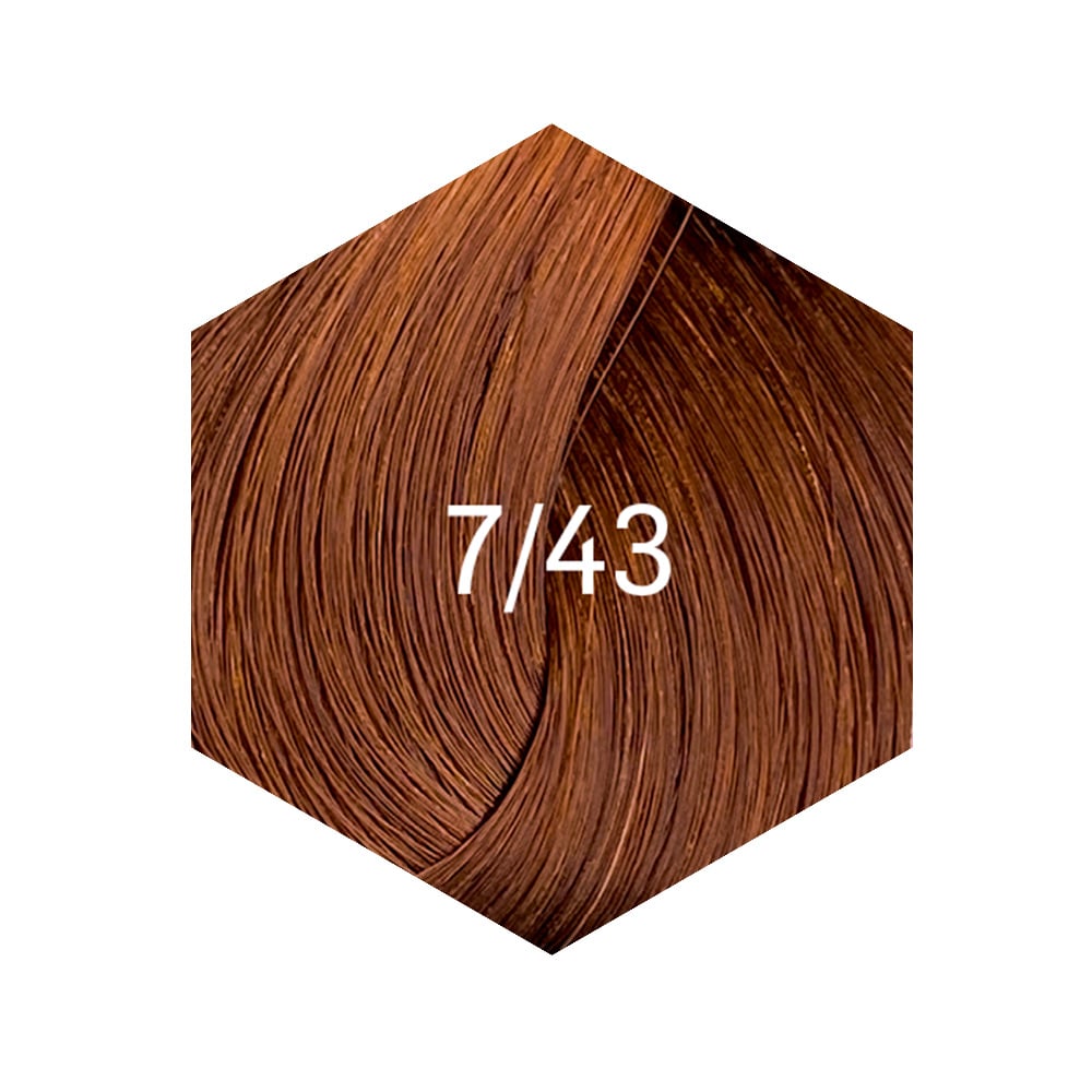 TINTURA PERMANENTE 60ML 7/43 RUBIO MEDIO COBRIZO DORADO - 2