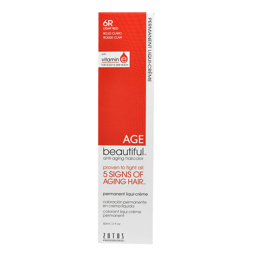 TINTE PERMANENTE ANTI-EDAD EN CREMA LIQUIDA DE 60 ML ROJO CLARO 6R AGE - 1
