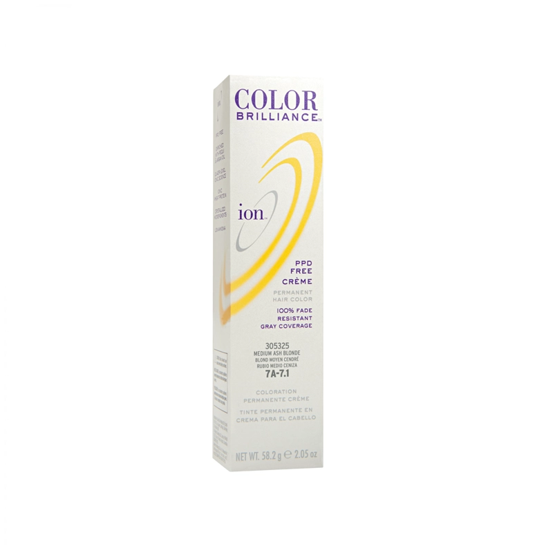 TINTE PERMANENTE EN CREMA ION RUBIO MEDIO CENIZO 7A - 1