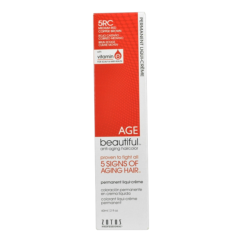 TINTE PERMANENTE ANTI-EDAD EN CREMA LIQUIDA DE 60 ML CASTAÑO COBRE ROJO MEDIO 5RC AGE - 1