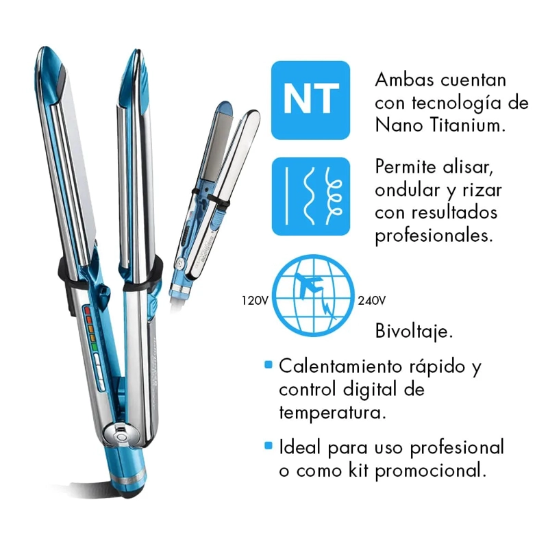 KIT ALISADOR DE CABELLO BABYLISS PLANCHA OPTIMA 3000 + MINI 2000 PRO - 5