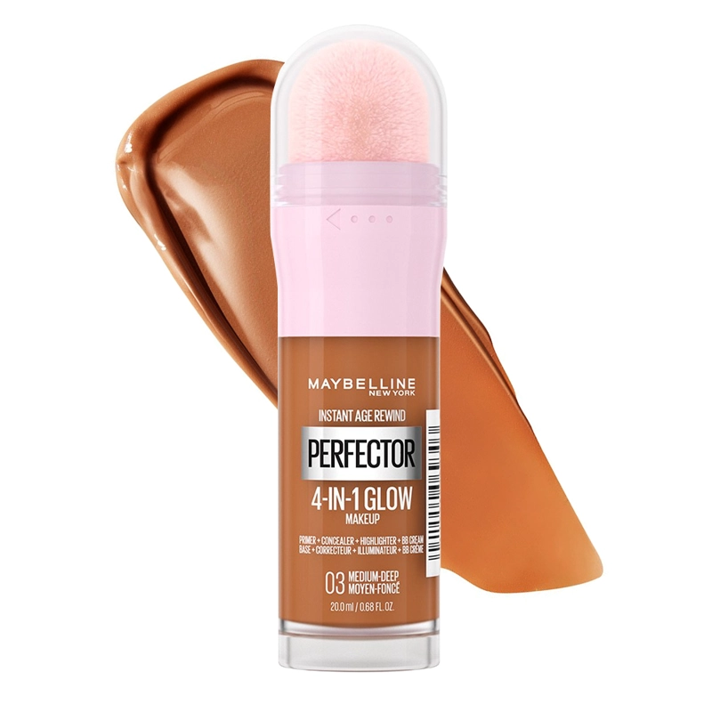 BASE DE MAQUILLAJE 4 EN 1 MAYBELLINE GLOW PERFECTOR INSTANT AGE REWIND MEDIUM DEEP - 1