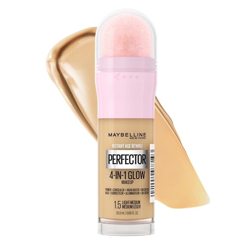 BASE DE MAQUILLAJE 4 EN 1 MAYBELLINE GLOW PERFECTOR INSTANT AGE REWIND MEDIUM DEEP - 1