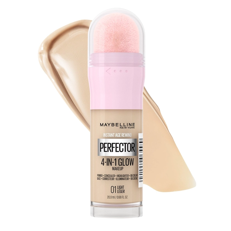BASE DE MAQUILLAJE 4 EN 1 MAYBELLINE GLOW PERFECTOR INSTANT AGE REWIND  LIGHT - 1