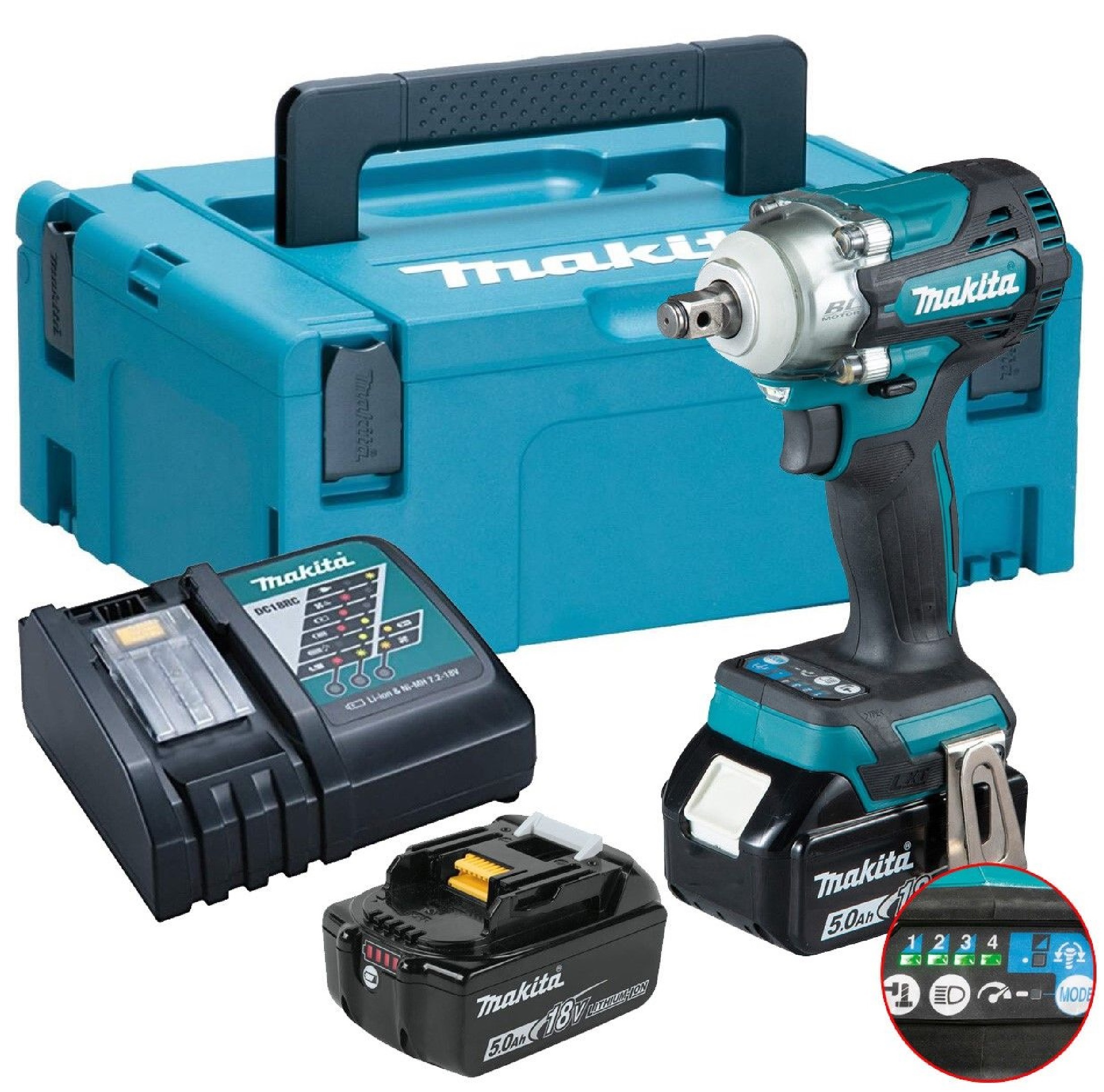 PISTOLA LLAVE IMPACTO 18V BRUSHLESS 330 NM MAKITA DTW300RTJ - 1