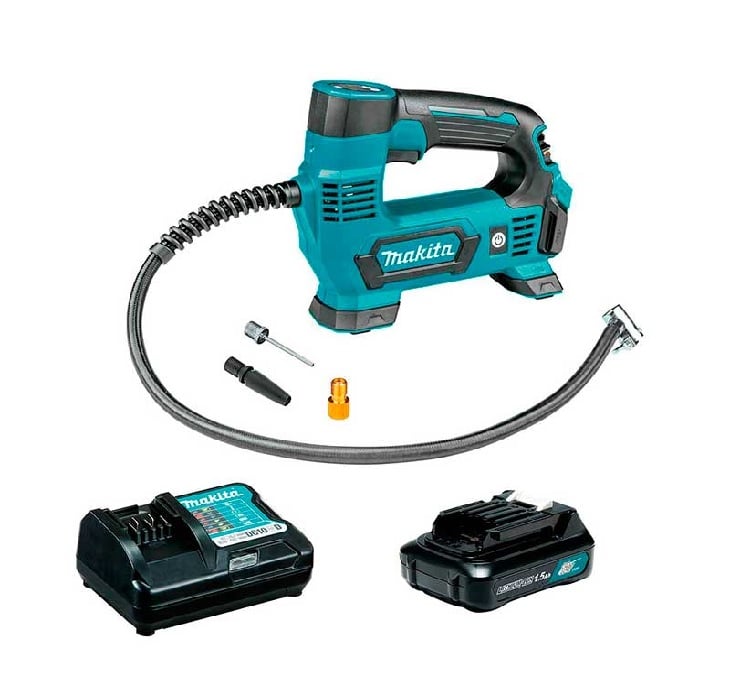 INFLADOR COMPRESOR AIRE INALÁMBRICO MAKITA MP100DVH15 - 1
