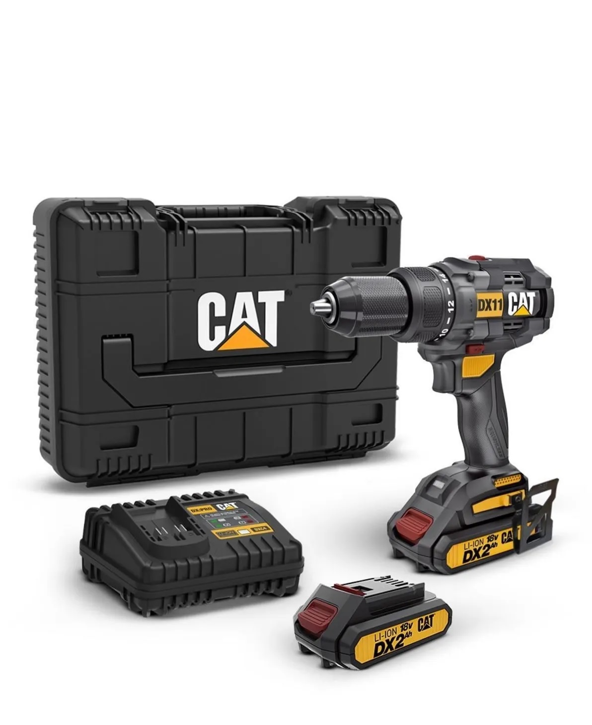 TALADRO/ATORNILLADOR INALAMBRICO 13MM 18V LI/ION + 2BAT + CARGADOR CAT; DX1111 - 1