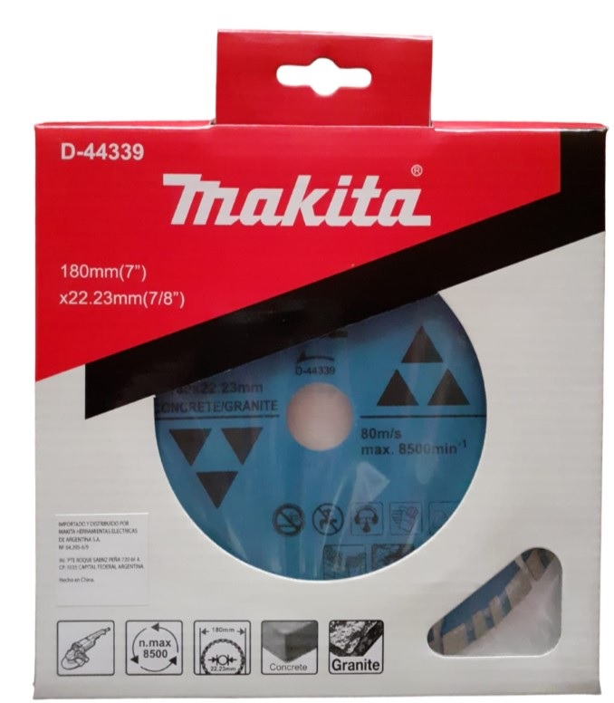DISCO MAKITA DIAMANTADO TURBO SEGMENTADO CONCRETO 180 X 22.23 MM D-44339 - 1