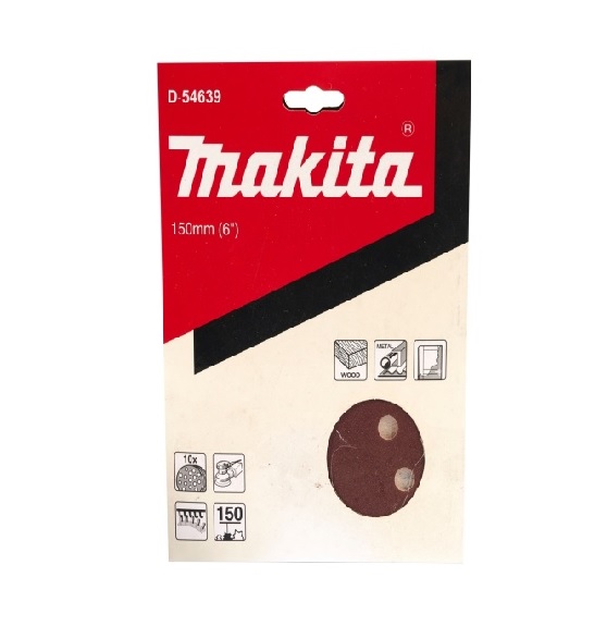 DISCOS LIJA VELCRO (10U) 150MM GRANO 150 MAKITA D-54639 - 1