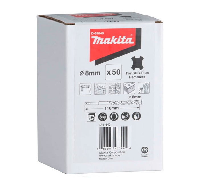 BROCA SDS PLUS ESTÁNDAR DE 8 MM X 110 MM MAKITA D-61640 - 1