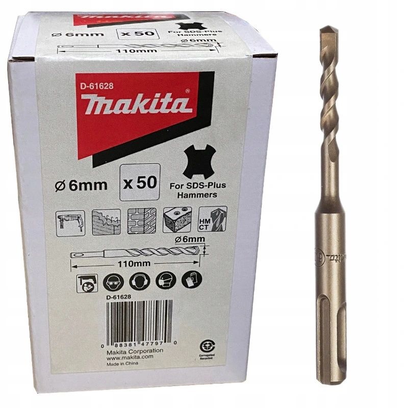 BROCA SDS PLUS ESTÁNDAR DE 6 MM X 110 MM MAKITA D-61628 - 1