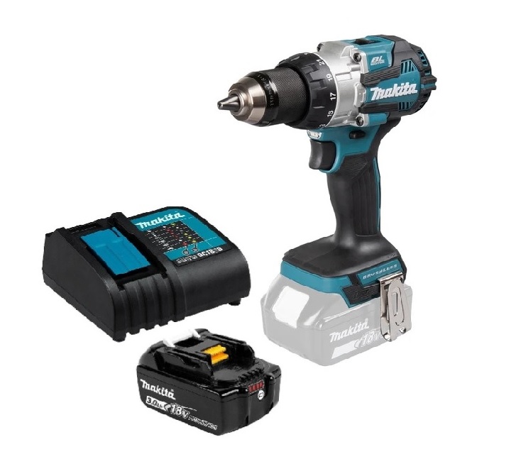TALADRO ATORNILLADO PERCUTOR 13 MM (1/2) 110NM MAKITA DHP489 (3 AH) - 1