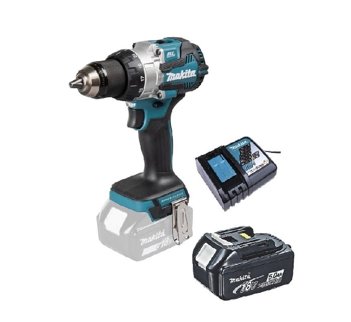 TALADRO ATORNILLADO PERCUTOR 13MM 110NM + BOLSO MAKITA DHP489 5 AH - 1