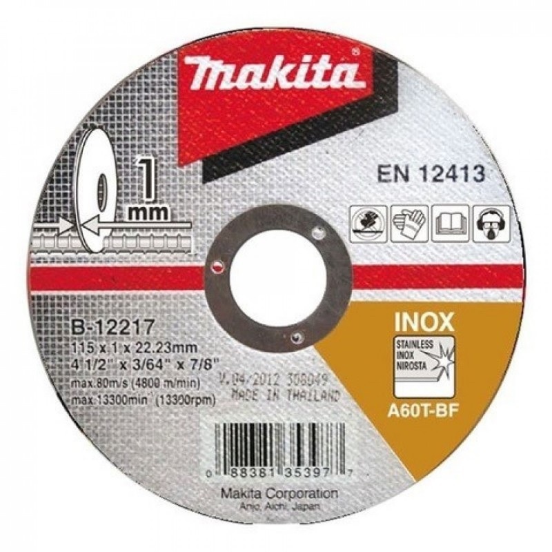 DISCO MAKITA ABRASIVOS 4-1/2 CORTE ACERO INOXIDABLE B-12217 - 2
