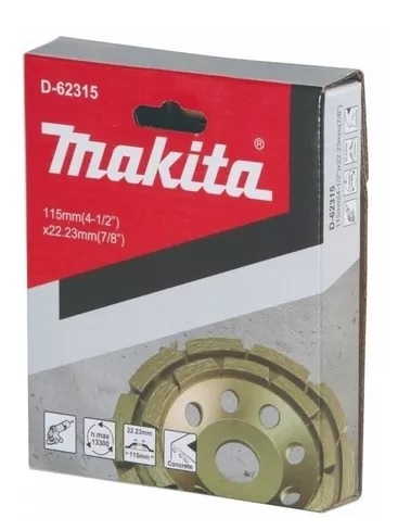 COPA MAKITA DIAMANTADA DOBLE SEGMENTADO 115MM 4-1/2' IDEAL CONCRETO ESMERIL D-6 - 1