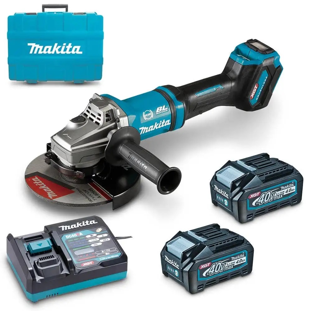 ESMERIL ANGULAR BL 40V MÁX XGT 230 MM AWS + 2 BATERÍA 40V 4 AH + CARGADOR MAKITA GA038GM01 - 1