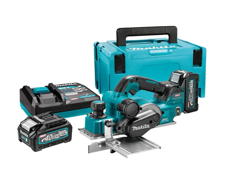 CEPILLO BL 40VMAX XGT 82MM AWS + 2 BATERÍA 40V 4,0 AH MAKITA KP001GM201 - 1