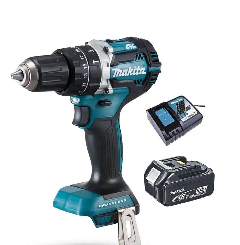TALADRO ATORNILLADOR PERCUTOR 54 NM 18V (5 AH) MAKITA DHP484VH5 - 1