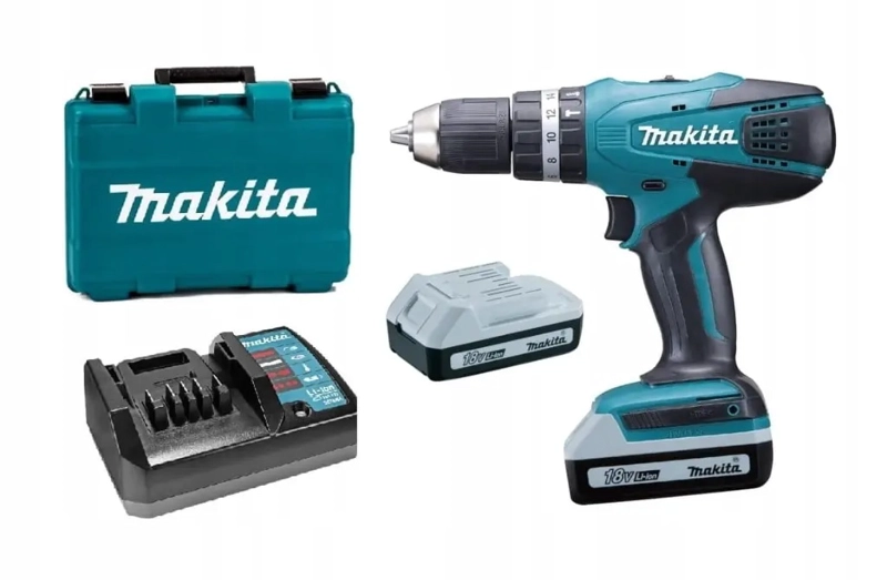 TALADRO ATORNILLADOR PERCUTOR 18V MAKITA 13MM HP457DWE - 1