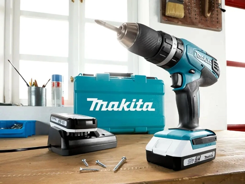 TALADRO ATORNILLADOR PERCUTOR 18V MAKITA 13MM HP457DWE - 2