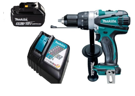 TALADRO ATORNILLADOR PERCUTOR 18V INALAMBRICO DHP458 6AH - 1