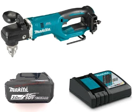 TALADRO ANGULAR INALAMBRICO  18V MAKITA 3 AH BAT MAS CARGADOR COLOR TURQUESA DDA450VH3 - 1